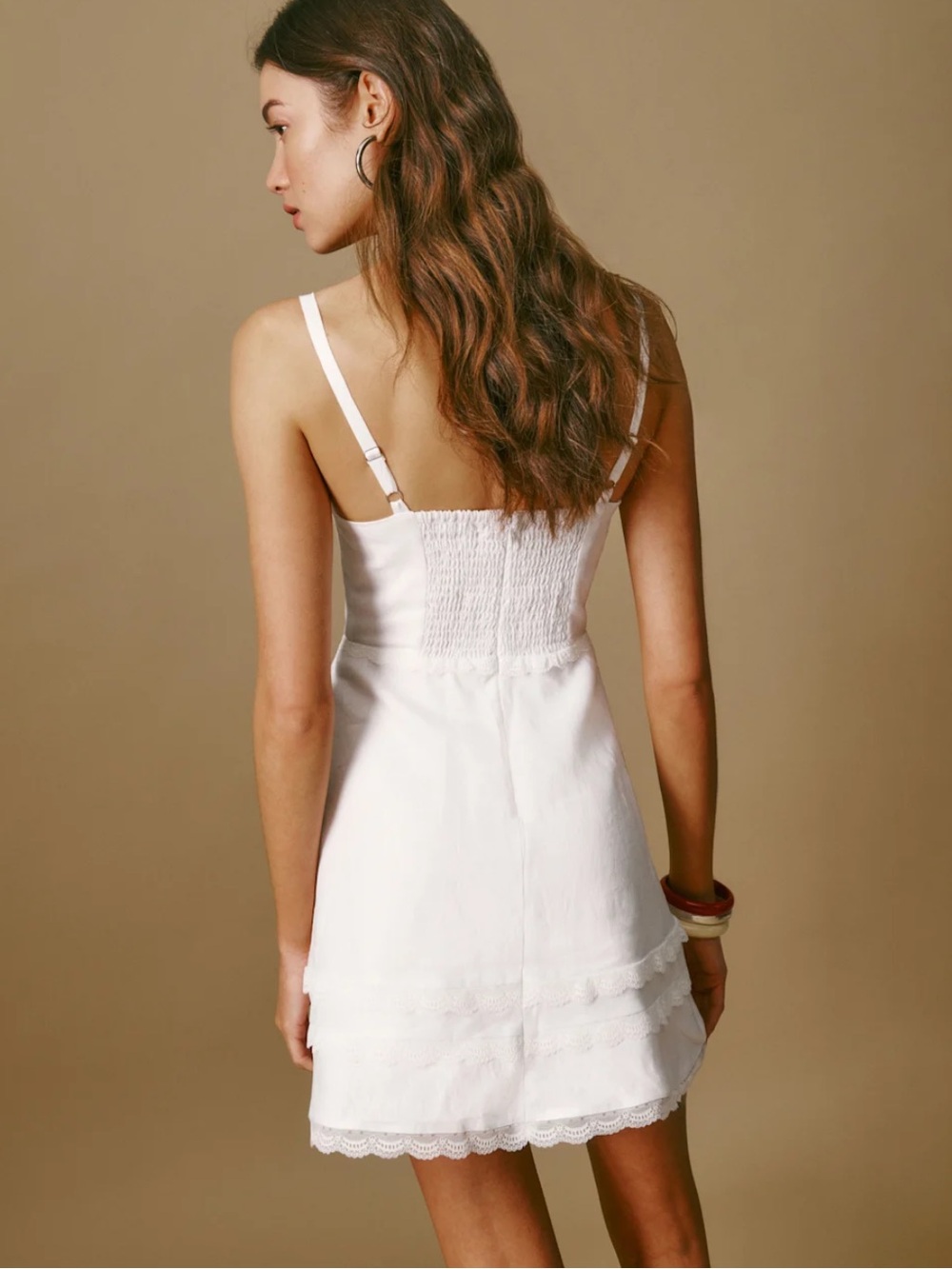 Reformation Ayra white linen mini dress size 2 - Picture 3 of 4